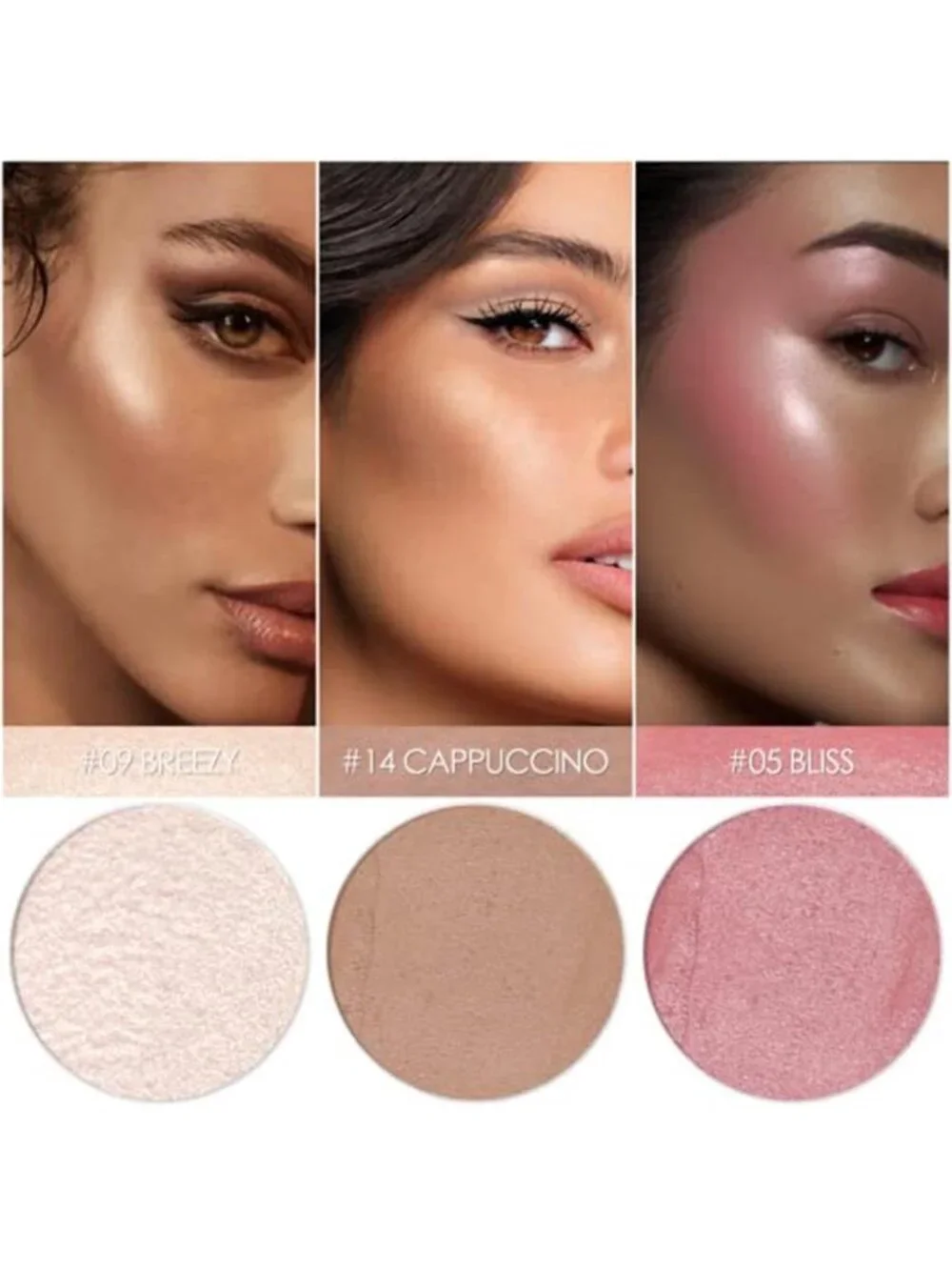 3 Pcs LIGHT-MEDIUM Contour Stick Set Cream Blush & Highlighter Pen